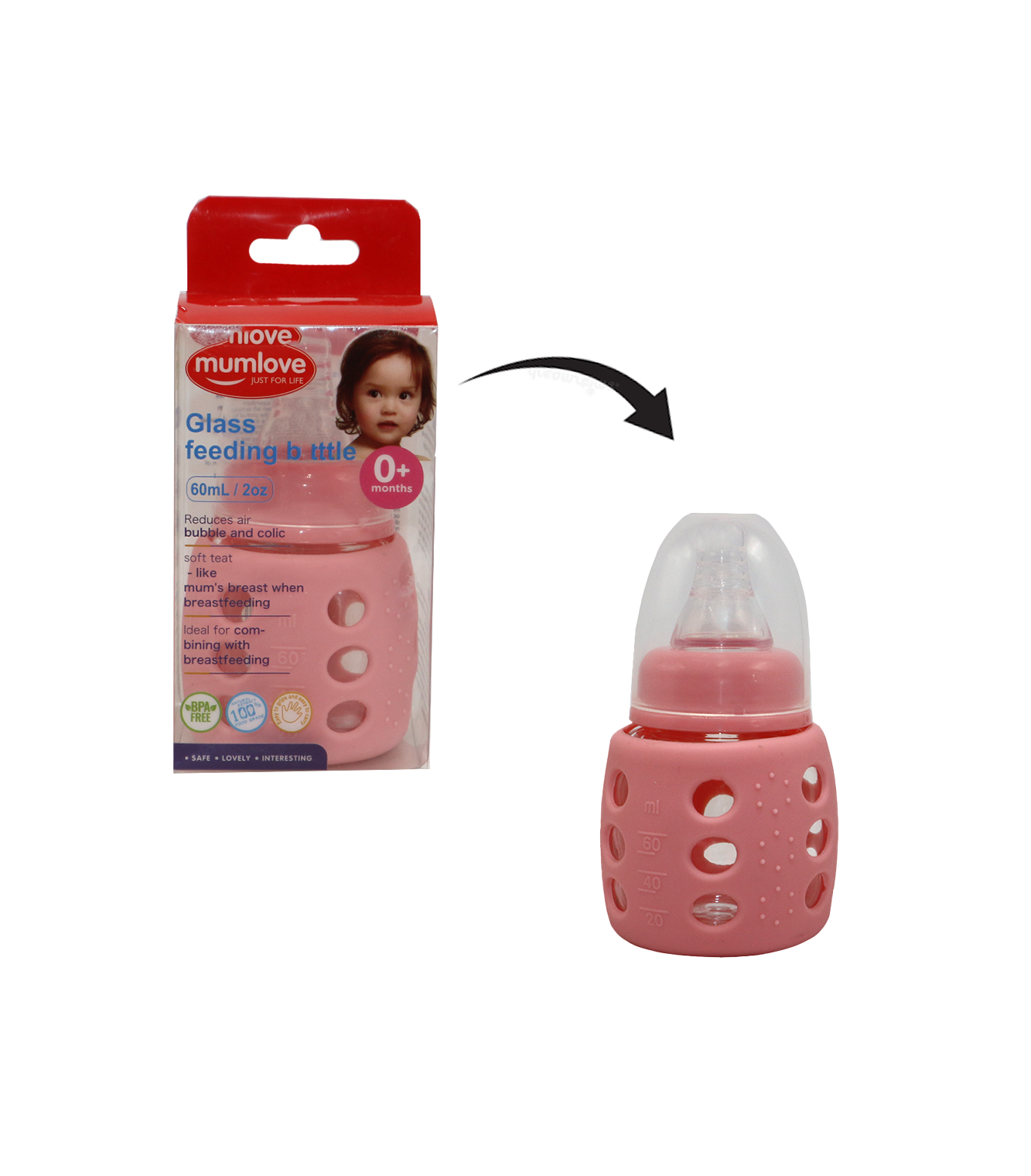 mumlove glass feeder 60ml china b1376