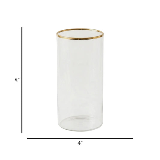glass tube vase transparent 8''x4'' china