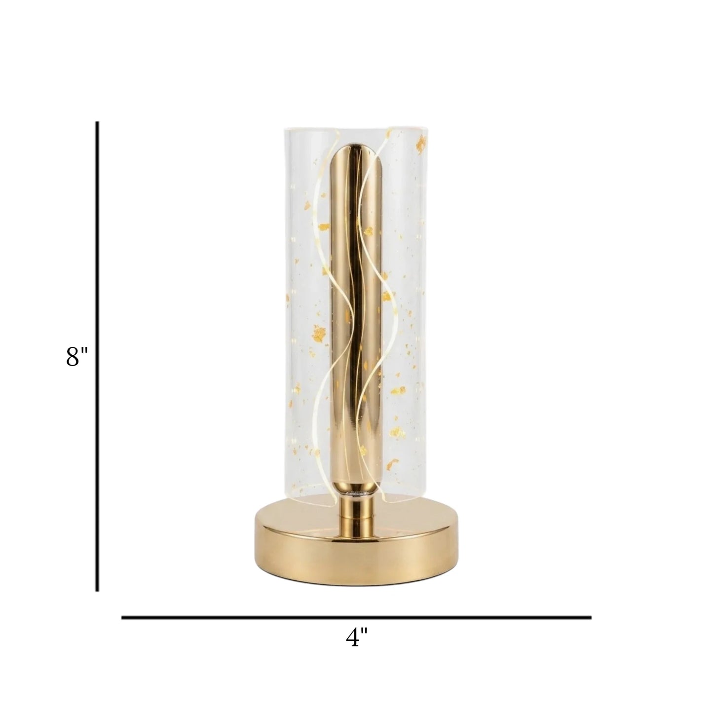acrylic touch lamp golden flake wavy 8''x4'' china