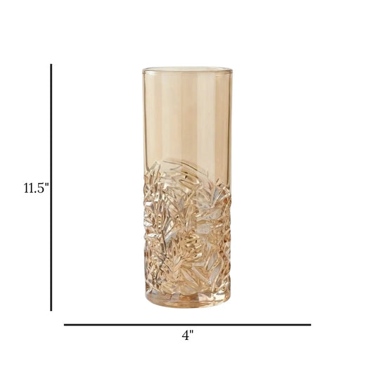 glass tube vase caret golden 11.5''x4.5'' china