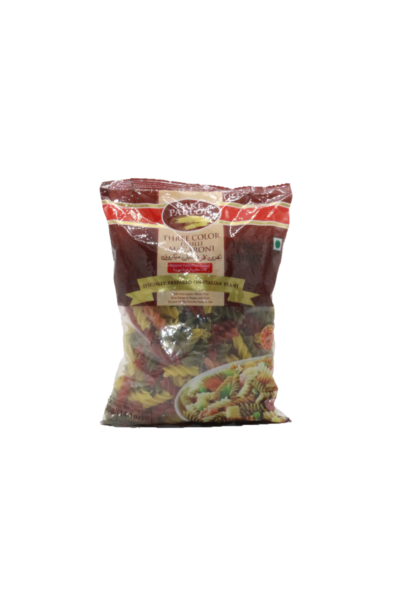 bake parlor macaroni three colour fusilli 400g