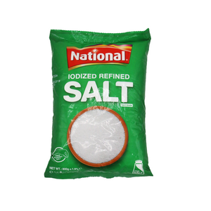 national salt iodized refined 800g green