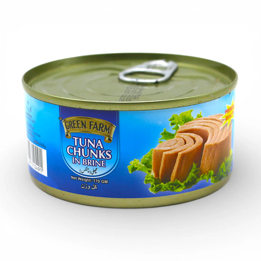 green farm tuna chunks in brine 170g