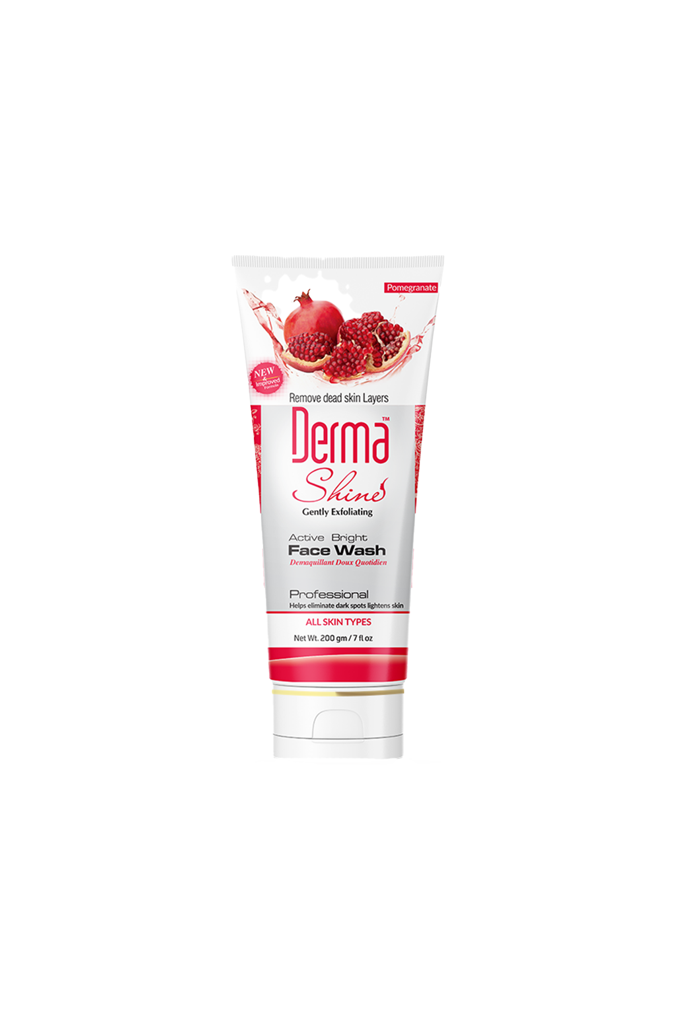 derma shine face wash active bright 200ml pak