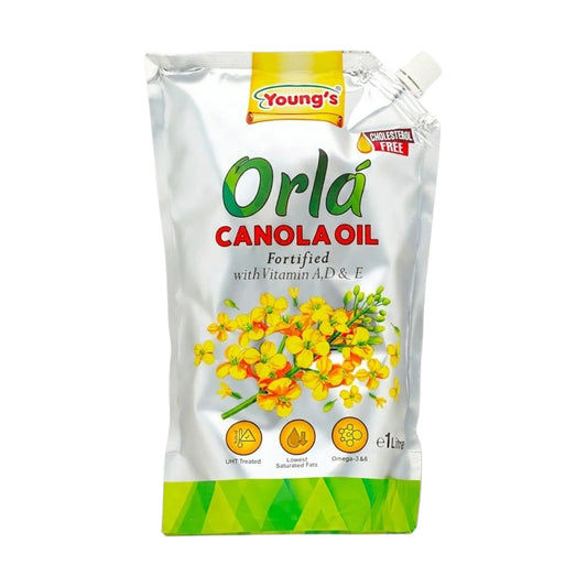 youngs orla canola oil 1l nozzle pouch