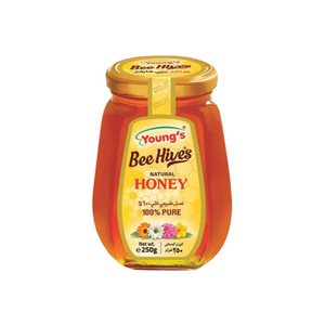 youngs bee hives natural honey 250g jar