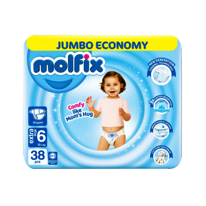 molfix diaper jumbo pack xl-6 38pc