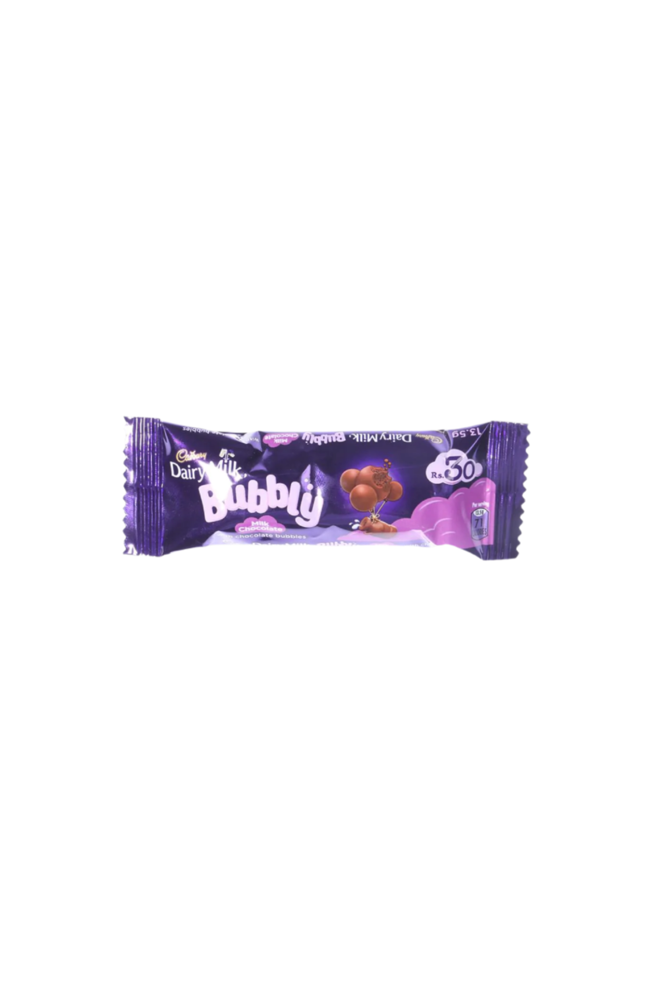 cadbury chocolate dairy milk bubbly 9g 50rs