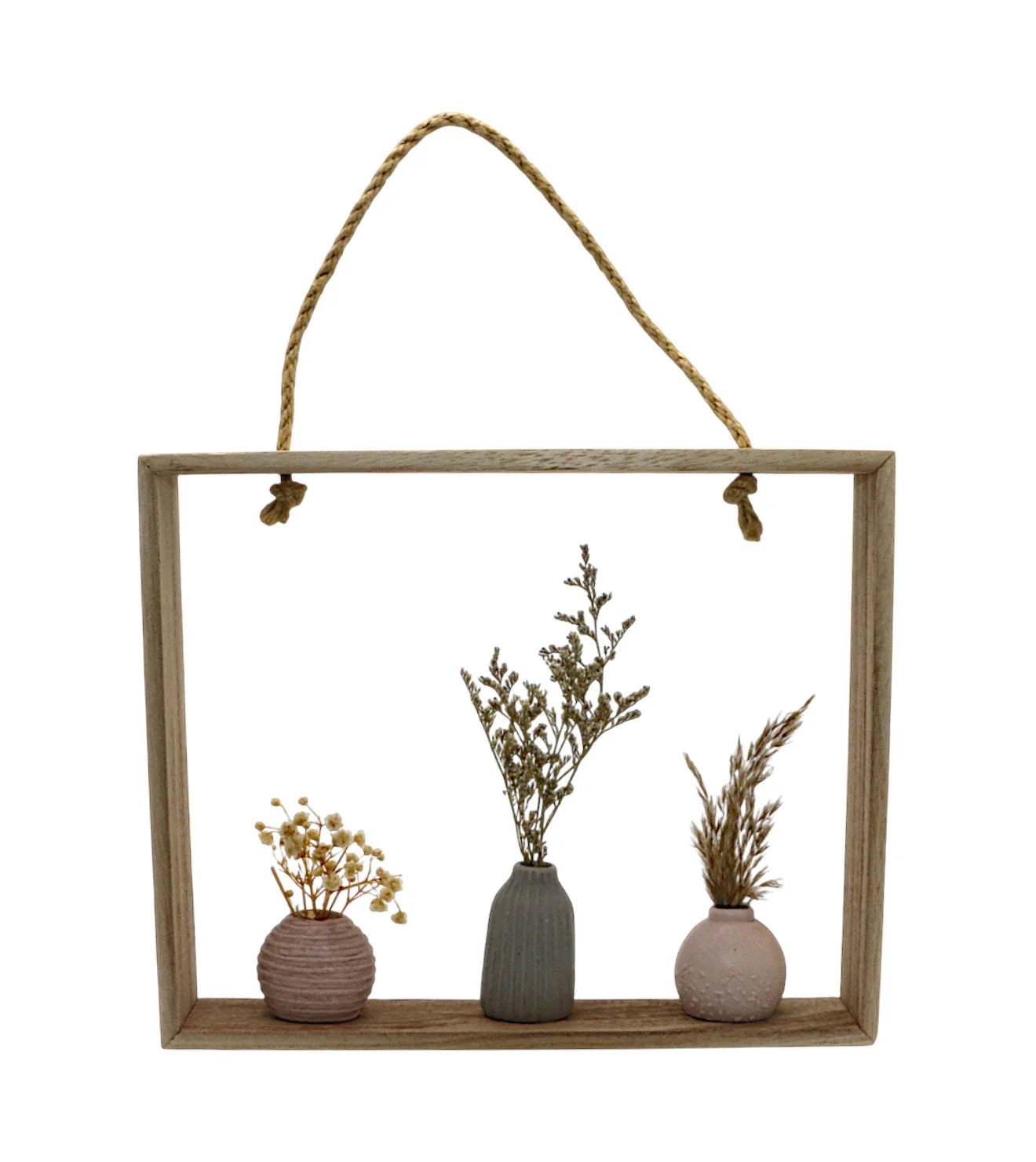 wall hanging wooden with three mini flower pot china