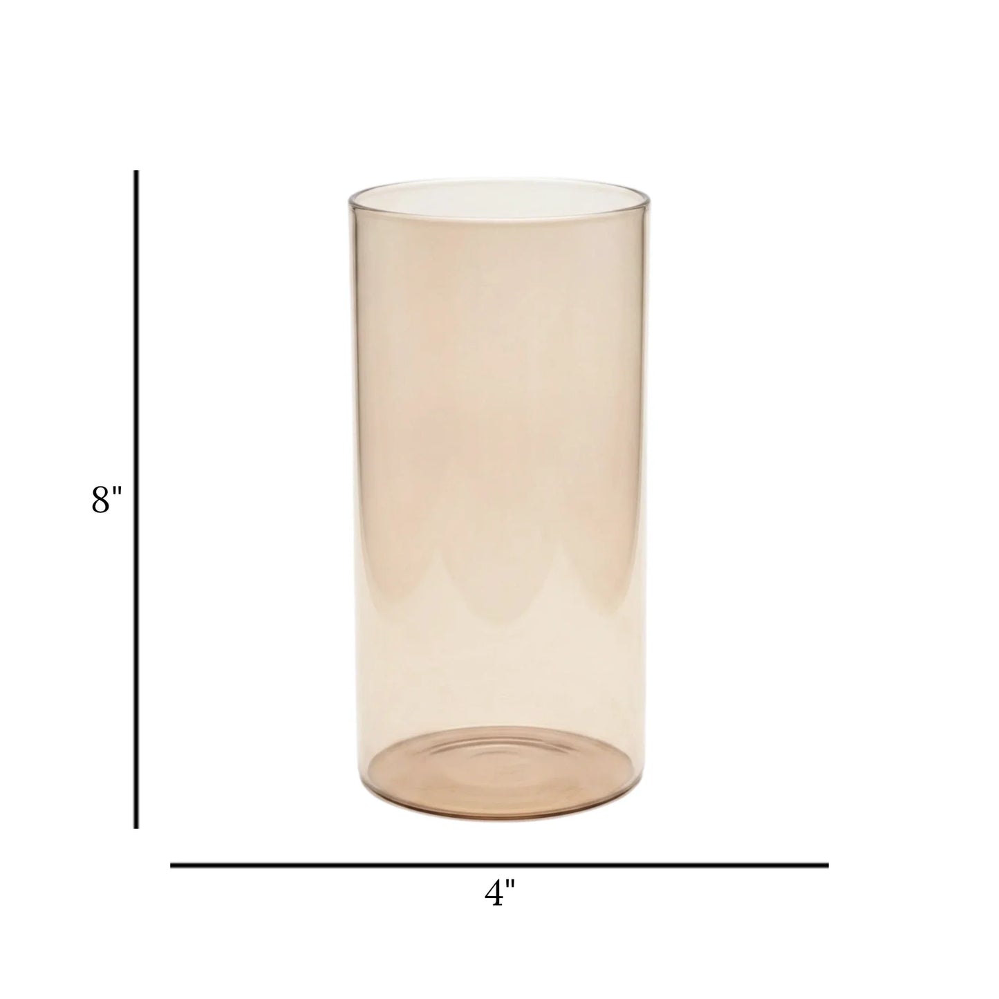 glass tube vase golden small 8''x4'' china