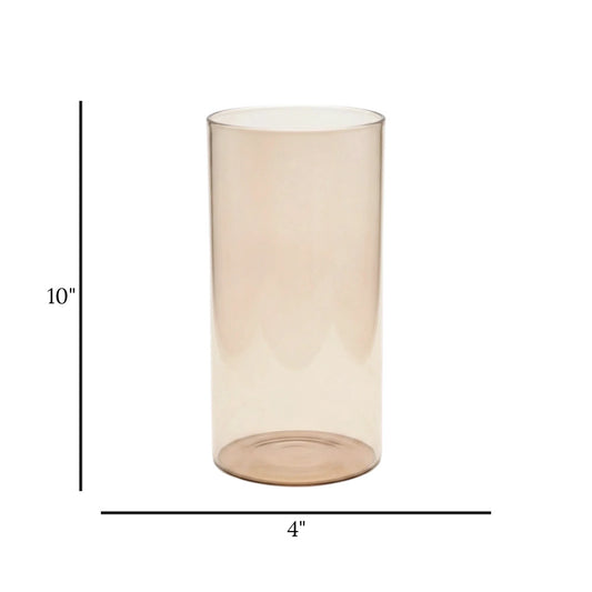 tube vase golden medium 10''x4'' china