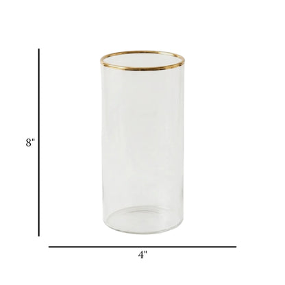 glass tube vase transparent 8''x4'' china