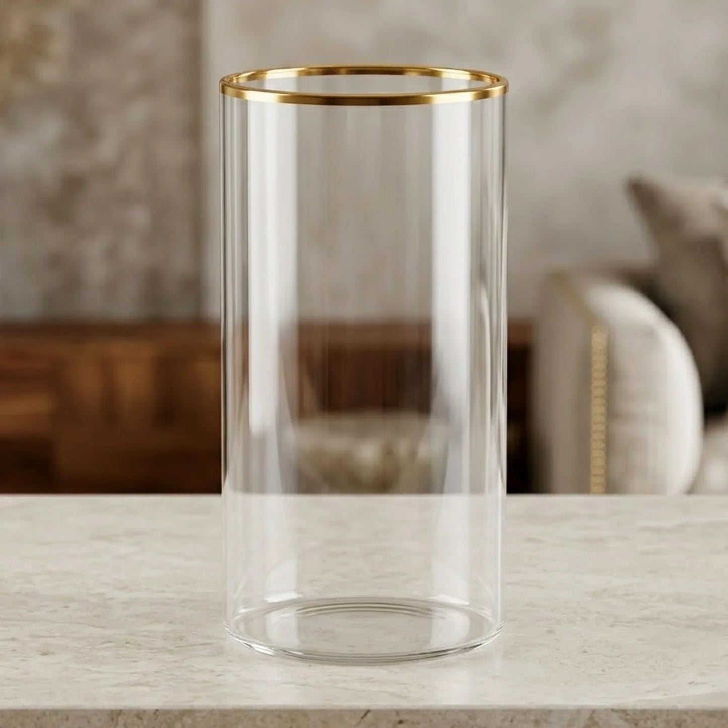 glass tube vase transparent 8''x4'' china