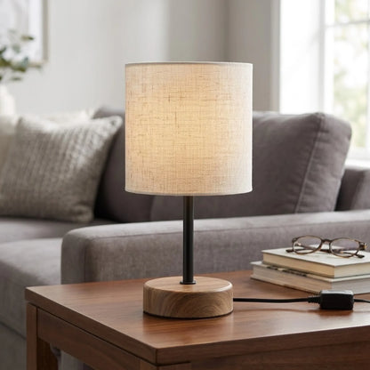 ceramic table lamp white & brown 11''x6'' china