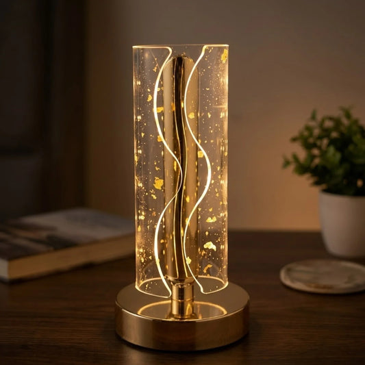 acrylic touch lamp golden flake wavy 8''x4'' china