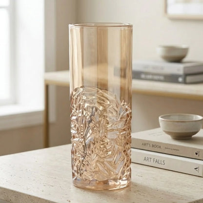 glass tube vase caret golden 11.5''x4.5'' china