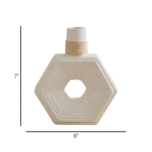 inttox ceramic flower vase white 7"x6" china