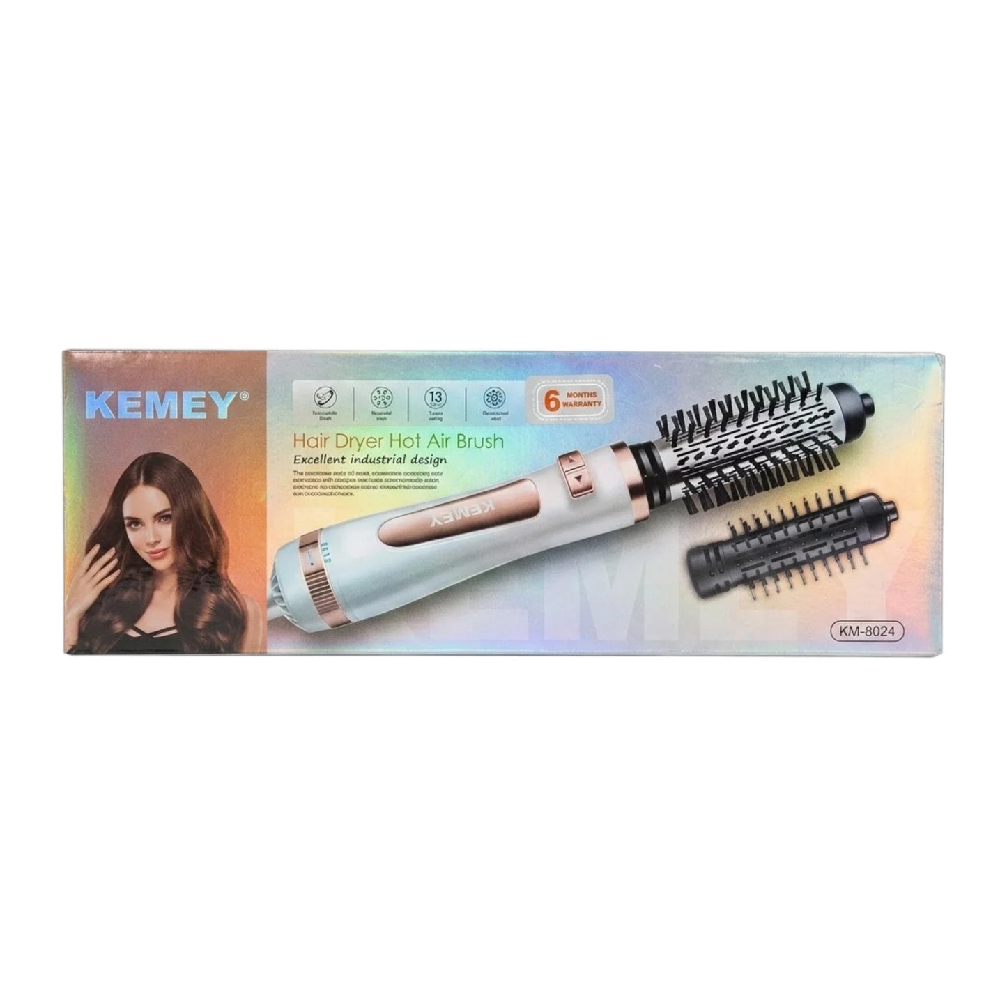 kemey hair dryer brush curler km-8024