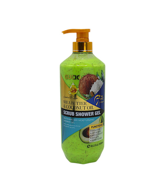 gucio shower gel shea butter coconut oil scrub 1000ml