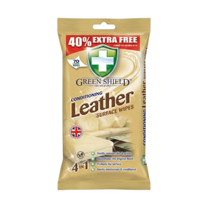 green shield leather surface wipes 70pc uk