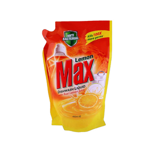 lemon max dishwash anti bacterial pouch 450ml